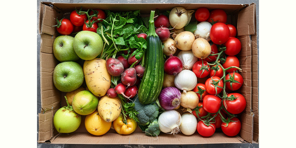 Box mit regionalen Lebensmitteln